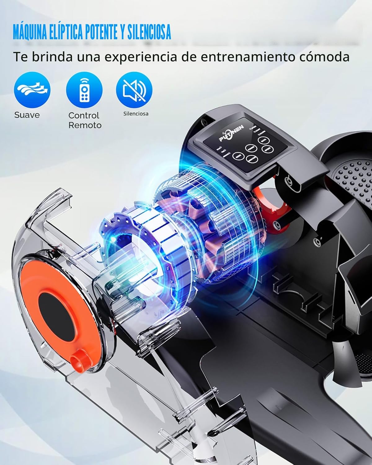 Under Desk Elliptical Machine with Remote Control – Portable Electric Leg Exerciser for Home & Office, Quiet Mini Elliptical Trainer
