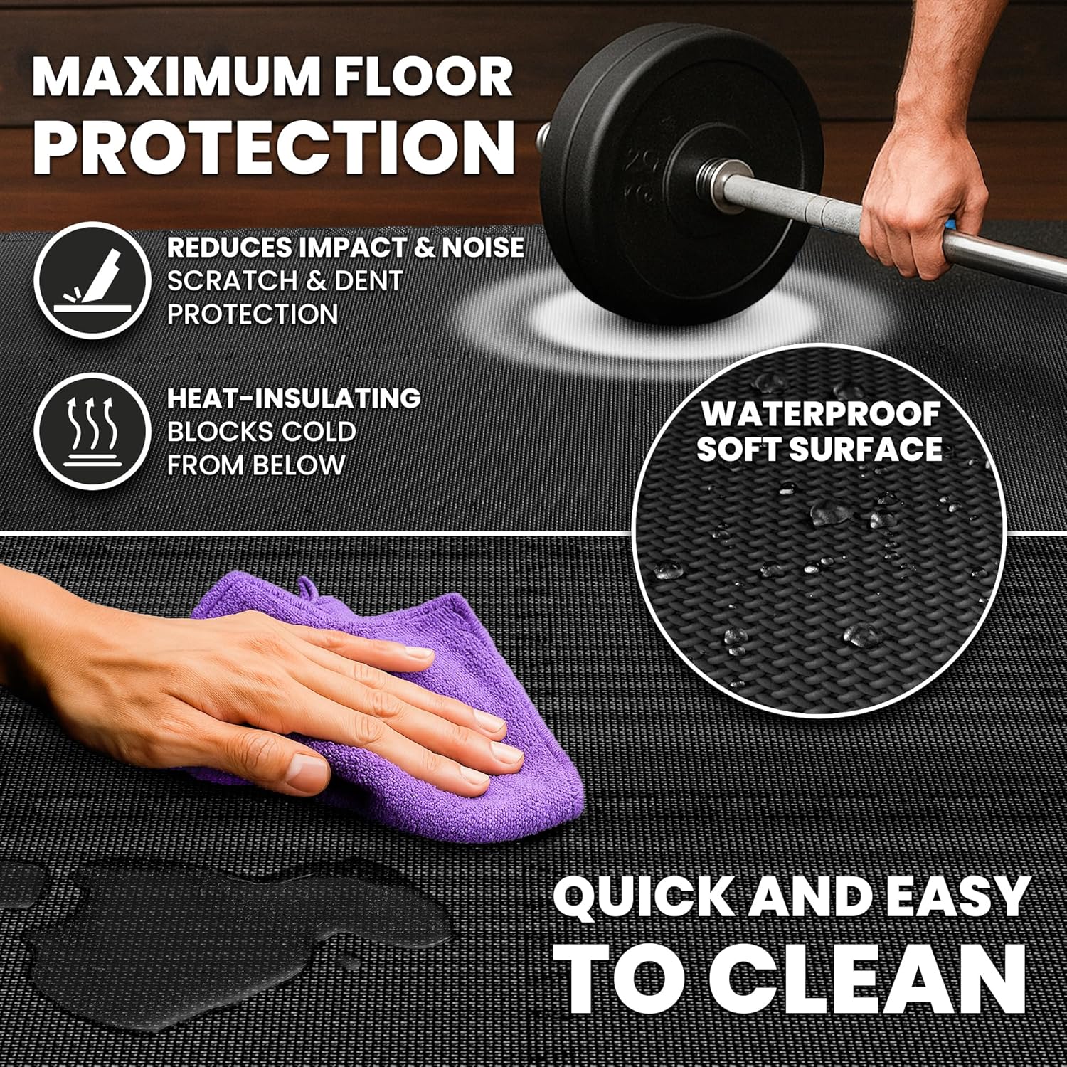 Interlocking Foam Gym Mat Set – EVA Exercise Floor Tiles 18 Pieces | Home Gym Flooring Non-Slip