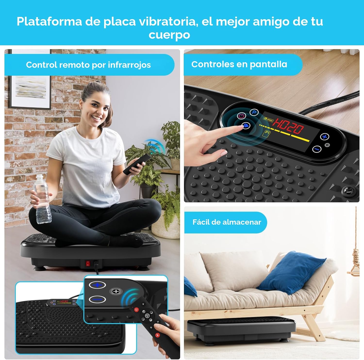 Vibration Plate Exercise Machine with Resistance Bands – Full Body Workout Platform for Home Fitness