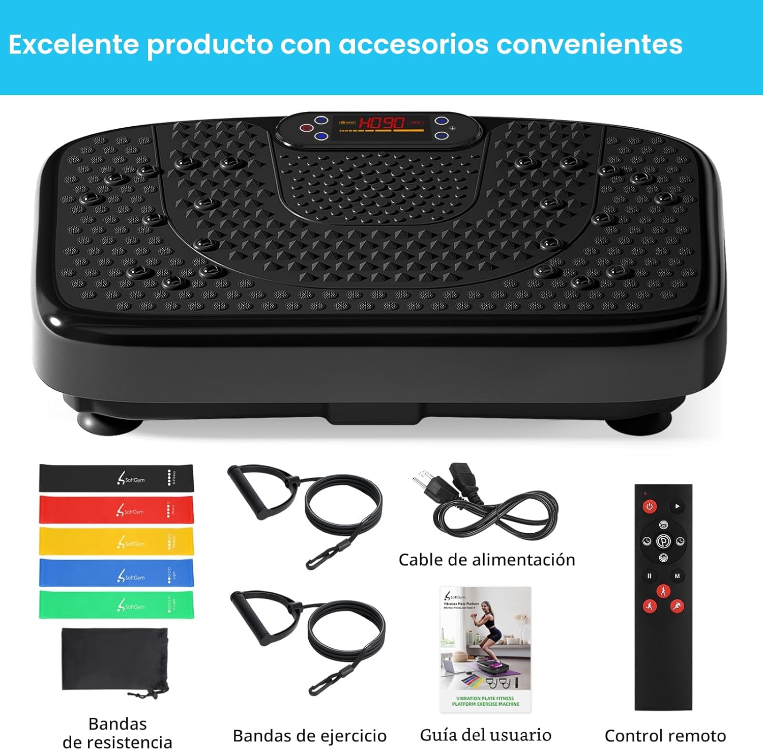 Vibration Plate Exercise Machine with Resistance Bands – Full Body Workout Platform for Home Fitness