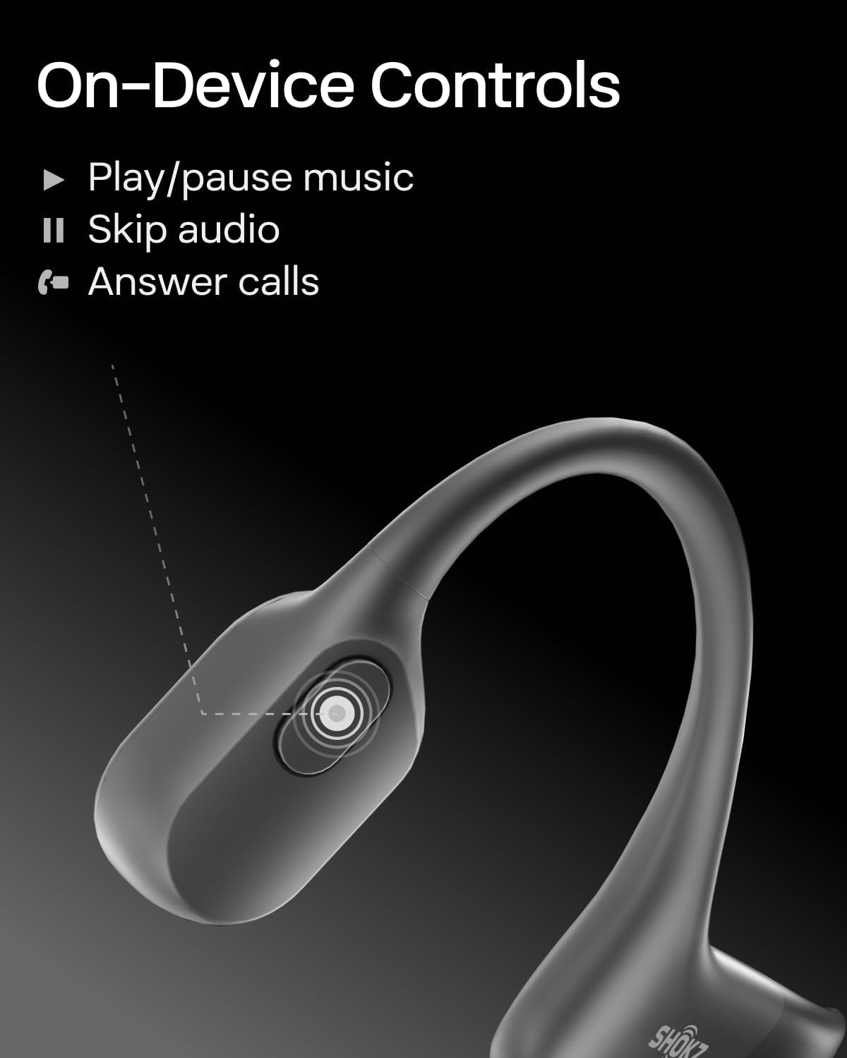 SHOKZ OpenDots ONE Open-Ear Clip-On Wireless Earbuds with Microphone, Bluetooth, Dolby Audio, Lightweight Comfortable Fit