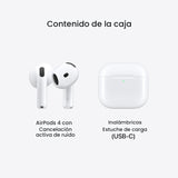 Apple AirPods 4 Wireless Earbuds with Active Noise Cancellation, Bluetooth, Spatial Audio, USB-C Charging Case