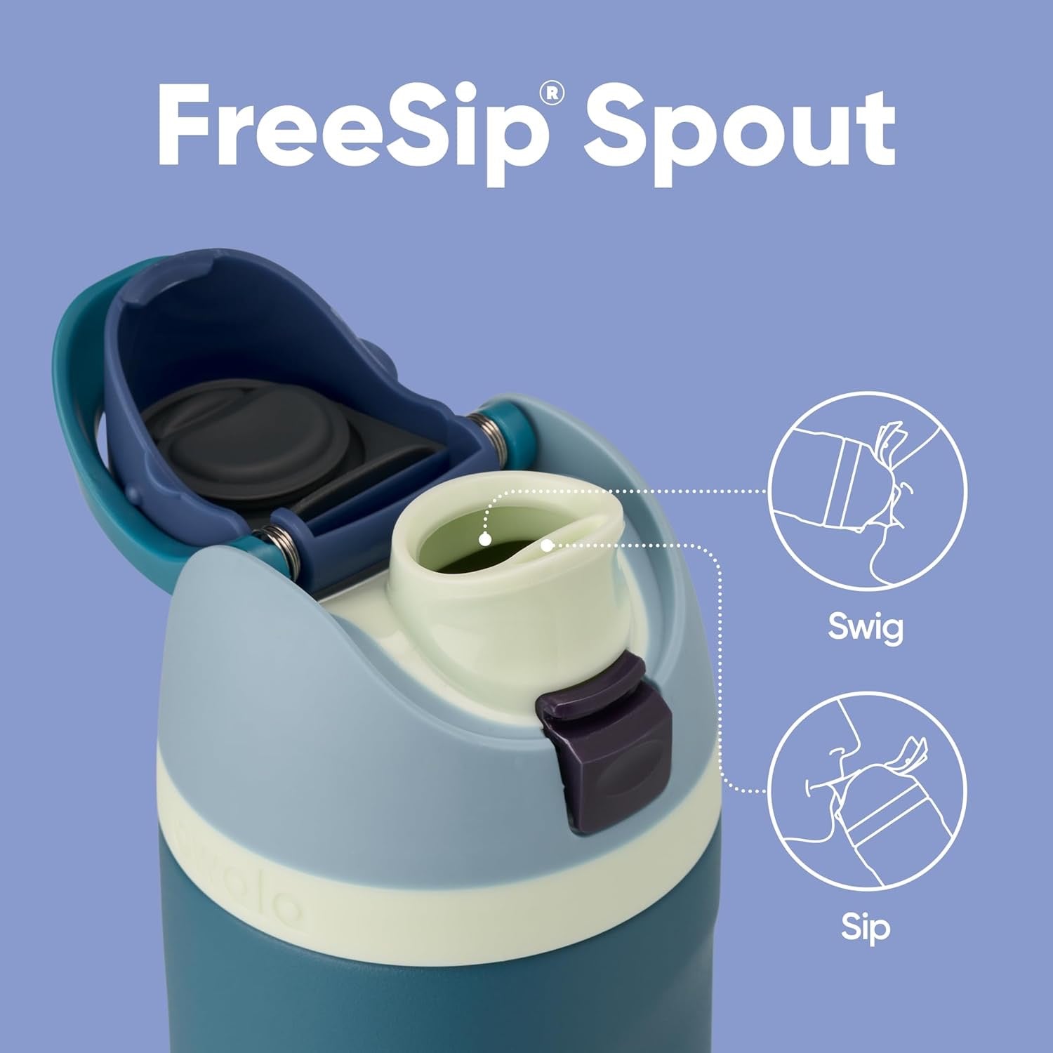 Owala FreeSip Insulated Stainless Steel Water Bottle 24oz – Leak Proof, BPA-Free Sports Bottle with Straw Lid