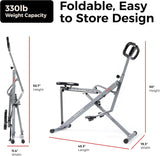 Sunny Health & Fitness Row-N-Ride Squat Assist Trainer – Foldable Home Gym Equipment