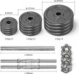 Adjustable Dumbbell Set 44LB Cast Iron – Home Gym Weights Kit with Barbell Conversion for Strength Training Fitness