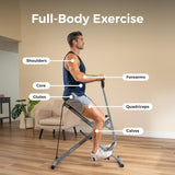 Sunny Health & Fitness Row-N-Ride Squat Assist Trainer – Foldable Home Gym Equipment