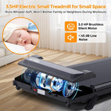 3.0HP Smart Portable Treadmill with Handlebar – Compact Foldable Walking Pad for Home & Office, Quiet Motor, LED Display, Remote Control