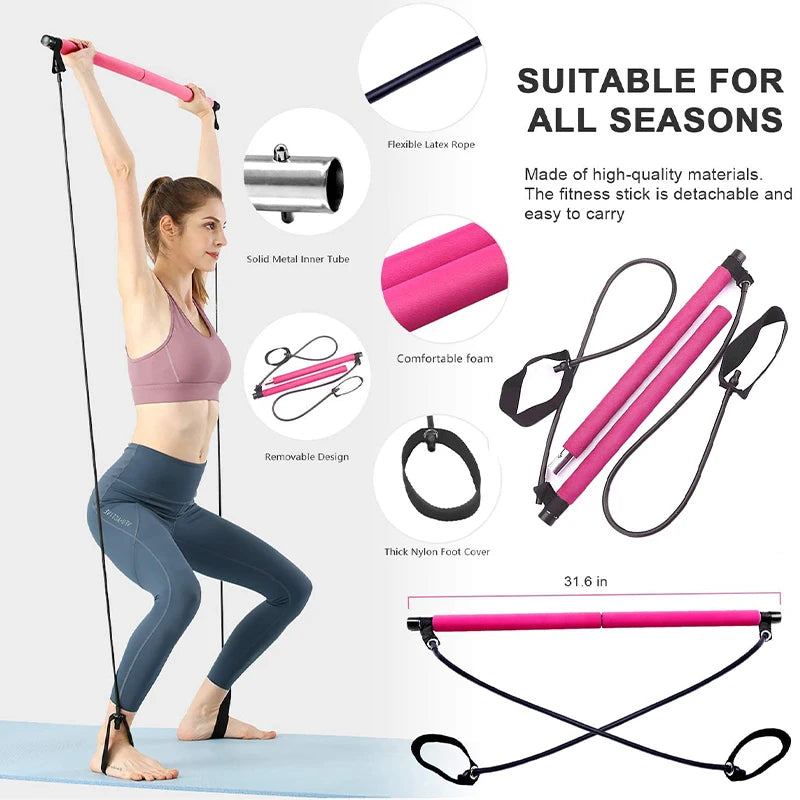 Home workout Pilates Bar Kit-Full Body Trainer