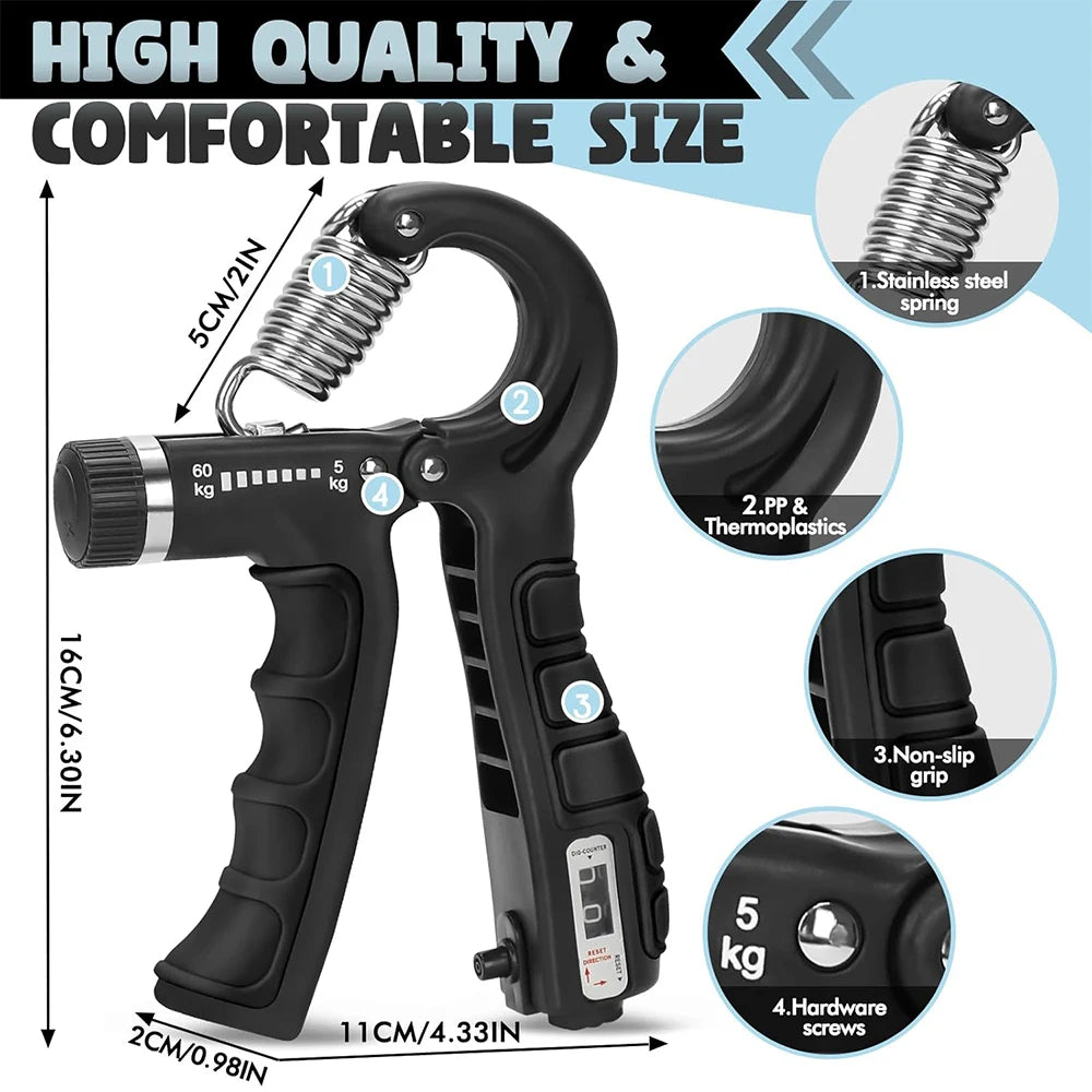 Hand Grip Adjustable 5-60kg-Ejercitador de Mano Profesional