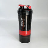 Premium 3-Layer Protein Shaker Bottle- 600ml Fitness Mixer Cup