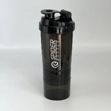 Premium 3-Layer Protein Shaker Bottle- 600ml Fitness Mixer Cup