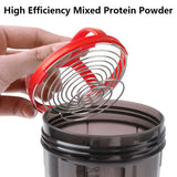 Premium 3-Layer Protein Shaker Bottle- 600ml Fitness Mixer Cup