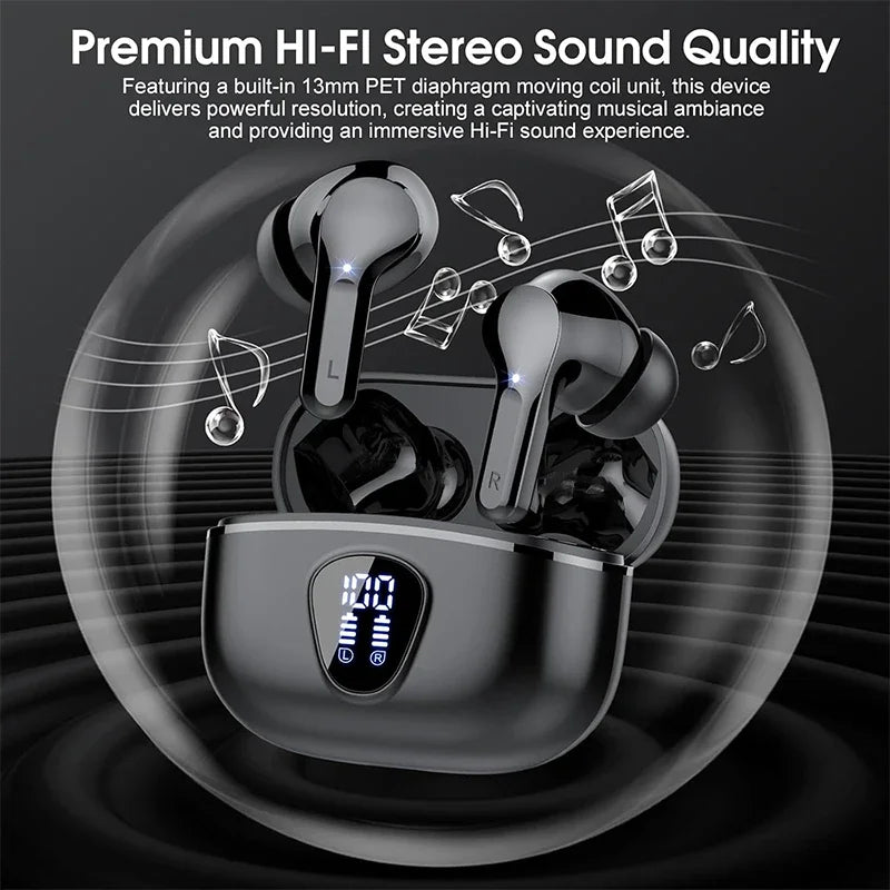 Wireless Earbuds-HD Sound, Noise Cancelling & Led Display