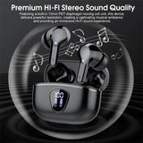 Wireless Earbuds-HD Sound, Noise Cancelling & Led Display