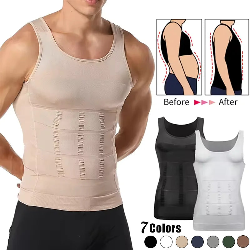 Mens SlimFit Body Shaper Vest