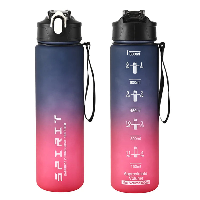 800ML Large Capacity Sports Water Bottle LeakProof Fitness Hydration Bottle