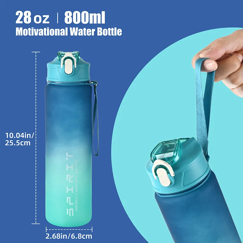 800ML Large Capacity Sports Water Bottle LeakProof Fitness Hydration Bottle