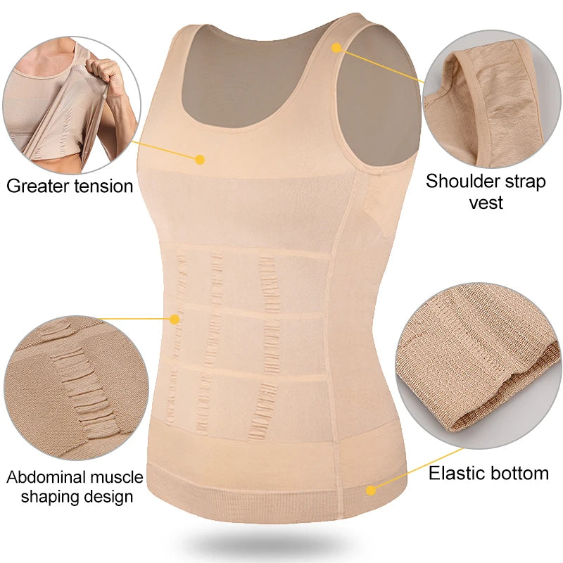 Mens SlimFit Body Shaper Vest